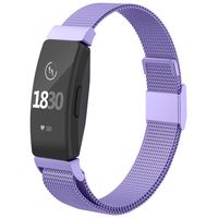 CCnutri Compatible with Fitbit Inspire HR Bands, Stainless Steel Loop Metal Mesh Bracelet for Fitbit Inspire and Ace 2 Replacement Wristbands for Women Men, Lavender, Small