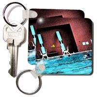 3dRose Swimming Pool In Cedar City, Utah - Key Chains, 2.25 x 2.25 inches, set of 2 (kc_50523_1)