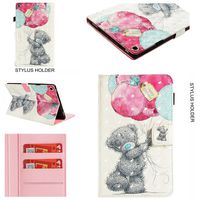 Ostop Compatible with All-New Amazon Fire HD 10 Tablet 2019/2017/2015 Case,Slim Stand Folio Cover PU Leather Flip Wallet Smart Case with Auto Sleep/Wake and Pencil Holder,Grey Bear