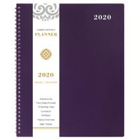 2020 Monthly Calendar Planner - 12-Month Planner with Tabs & Pocket & Label, Contacts and Passwords, 8.5" x 11", Thick Paper, January - December 2020, Twin-Wire Binding - Purple by Artfan