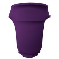 LA Linen Spandex Cover Fitted for 55 Gallon Trash can on Wheels, Purple