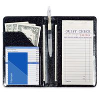 Glitter Black Server Book for Waitress Book Server Wallet Waiter Book Cute Bling Waitstaff Organizer Fit Waitress Apron (Glitter Black)