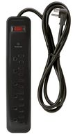 Prime PB802225 6 Outlet 1000 Joule Surge Protector, 4-foot cord, Black