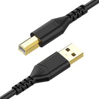 Printer Cable, Benicabe (2-Pack 6FT) USB 2.0 Type A Male to Type B Male Printer Scanner Cord High Speed for HP, Canon, Brother, Epson, Lexmark, Dell, Xerox, Samsung and More(Black)