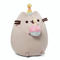 GUND Pusheen Snackables Birthday Cupcake Plush Stuffed Animal, Gray, 10.5"