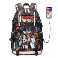 YOYOSHome Luminous Fairy Tail Anime Cosplay Bookbag Rucksack Daypack Laptop Bag Backpack School Bag with USB Charging Port (Red 6)