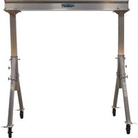 Vestil AHA-4-8-8 Aluminum Adjustable Gantry Crane, 4000 lb. Capacity, 8' Overall Beam, 96" Usable Trolley Travel Distance, Under I-Beam Range 68"-96", 76.19" Height