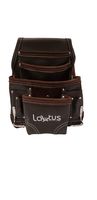 LAUTUS Oil Tanned Leather Tool Pouch Bag | Carpenter, Construction, Framers, Handyman | 10 Pockets, 2 Hammer Holders | 100% LEATHER
