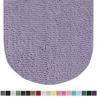 Gorilla Grip Original Luxury Chenille Oval Bath Rug Mat, 42x24, Extra Soft and Absorbent Large Shaggy Bathroom Rugs, Machine Wash Dry, Plush Carpet Mats for Tub, Shower, and Bath Room, Light Purple