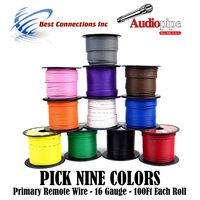 16 GA 100 FT SPOOLS PRIMARY AUTO REMOTE POWER GROUND WIRE CABLE (9 ROLLS)