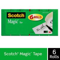 Scotch Brand Magic Tape, 6 Refill Rolls, Numerous Applications, Cuts Cleanly, Engineered for Office and Home Use, 3/4 x 1000 Inches, Boxed (810K6)