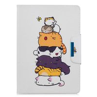Jorisa Tablet Case Compatible with iPad 10.2 inch 2019,Slim PU Leather Flip Wallet Stand Cover with Card Slots Magnetic Closure Protective Case,Cute Cats