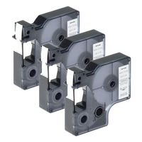 GREENCYCLE 3PK Replacement Rhino IND 18443 3/8" x 18ft 9mm x 5.5m Permanent Vinyl Tape Labels Black on White Compatible for Dymo Rhino 1000 3000 4200 6000 LabelWriter 450 Duo ILP 219 3M PL150 PL200