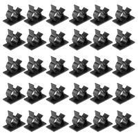 uxcell 30Pcs Self Adhesive Adjustable Wire Cable Tie Sticker Clip Black Cable Diameter 10.0-12.5mm