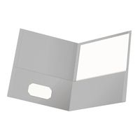 Oxford Twin-Pocket Folders, Textured Paper, Letter Size, Gray, Holds 100 Sheets, Box of 25 (57505EE)