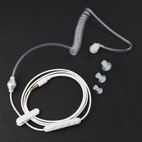 Eoncore Anti-Radiation 3.5mm Air Tube Stereo Earphone Wired Single Earbud in-Ear Vacuum Spiral Conduit Monaural Earpiece with Mic