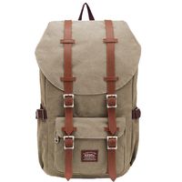 KAUKKO Laptop Outdoor Backpack Travel Hiking Camping Rucksack Casual College Daypack Fits 15" (Ckhaki)