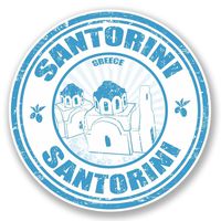 2 x 10cm/100mm Santorini Greece Vinyl SELF ADHESIVE STICKER Decal Laptop Travel Luggage Car iPad Sign Fun #4443