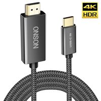 USB C to HDMI Cable, FT USB Type C to HDMI Thunderbolt 3 Compatible 4K Converter Supports up to 60Hz for MacBook Pro 2018/2017,Samsung Galaxy S9/S8, Surface Book 2, Dell XPS 13/15, Pixelbook