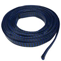 Seismic Audio - EBS3450Blue- 50 Feet Blue/Black 3/4" Expandable Woven Cable Sleeve Tubing Cord Sock