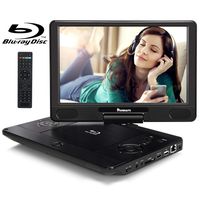 NAVISKAUTO 12" Portable Blu Ray DVD Player with Rechargeable Battery Support HDMI Out, 1080P Video, Sync Screen, USB SD, Dolby Audio, Last Memory