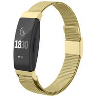 CCnutri Compatible with Fitbit Inspire HR Bands, Stainless Steel Loop Metal Mesh Bracelet for Fitbit Inspire and Ace 2 Replacement Wristbands for Women Men, Gold, Large