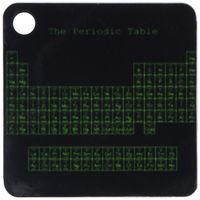 3dRose Neon Green on Black Periodic Table - Science Chemistry Physics - Key Chains, 2.25 x 2.25 inches, set of 2 (kc_76646_1)