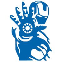 TTNT Iron Man Vinyl Sticker Decal - CAR, Laptop, Phone (Azure Blue, 8.4" x 12")