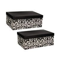 Pioneer Photo Albums Photo Storage Box (Black/White Damask) (Damask Design(Bundle))