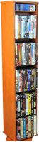 Venture Horizon Revolving Media Library w Adjustable Shelves in Cherry Finish