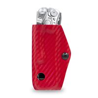 Clip & Carry Kydex Sheath Belt Clip Holster Holder Cover for LEATHERMAN SKELETOOL - Made in USA (Carbon Fiber Red)
