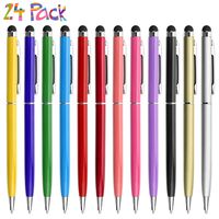 24 Pack Stylus Pen innhom Stylus Pens for Touch Screens Stylus for iPad iPhone Tablets Samsung Kindle and Black Ink Ballpoint Pens-2 in 1 Stylists Pens