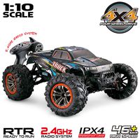 Hosim Large Size 1:10 Scale High Speed 46km/h 4WD 2.4Ghz Remote Control Truck 9125,Radio Controlled Off-Road RC Car Electronic Monster Truck R/C RTR Hobby Grade Cross-Country Car (Blue)