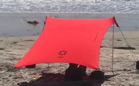 Neso Tents Beach Tent with Sand Anchor, Portable Canopy Sunshade - 7' x 7' - Patented Reinforced Corners(Lehua Red)