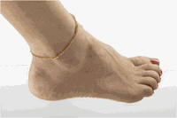 Gold Plated Stainless Magnetic Super Anklet Bracelet 10.5"
