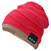 Bioring，Fashion Beanie Hat For Women Bluetooth Headphones Earphones, Music Hat Mic. Compatible With iPhone Samsung Android iPad, Handsfree Phone Call and Music, Winter Sports Out-door Activities (Red)
