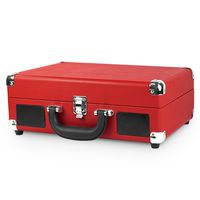 Victrola Vintage 3-Speed Suitcase Turntable with Speakers, Red