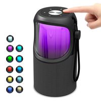 LED Portable Wireless Bluetooth Speaker - JUSTNEED Waterproof 360° Loud Stereo Speaker with 11 Changing RGB Colors Light for Home Party Camping Beach, Grey