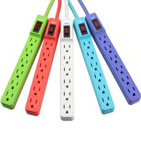 KMC 6-Outlet Surge Protector Power Strip 5-Pack, 245 Joule, Overload Protection, 1.5-Foot Cord, ETL Listed