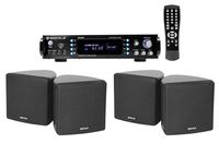 Rockville 1000 Watt Home Theater Bluetooth Receiver+(4) 3.5" Black Cube Speakers