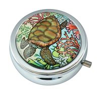 WuCong Turtle Custom Fashion Design Glass Round Pill Case Western Medicine Tablet Holder Decorative Box