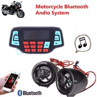 UTV ATV Bluetooth Amplifier Sound System Hand-free Speakers FM USB Audio System Stereo 2.5 Inch Speakers 12V Motorcycle Waterproof Audio FM Radio Stereo Speaker For iPhone/iPod/MP3 Skull ...