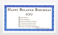Belated IOU card