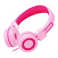 Elecder i37 Kids Headphones Children Girls Boys Teens Foldable Adjustable On Ear Headphones 3.5mm Jack Compatible iPad Cellphones Computer MP3/4 Kindle Airplane School Tablet Rose/Pink