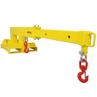 Titan Attachments Forklift Mobile Crane Lifting Hoist Truss Jib Boom 2 Hooks 5500 lb Capacity Fork Mounted