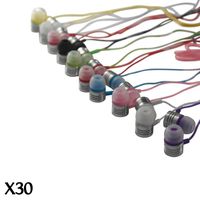 JustJamz 2.0 Jelly Matte Colorful in-Ear Earbud Headphones 3.5mm Stereo Multi-Color Bulk Earbuds for School Classroom Library, 30 Pack