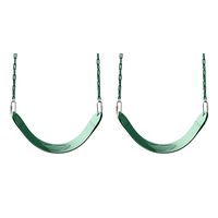 Swing-N-Slide Heavy Duty Swing Seat Set of Outdoor Playground Swings with Coated Chains & Quick Links, Green, Pack of 2