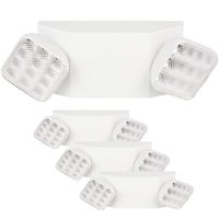 Hykolity Two Head Emergency Light， Adjustable Integrated LED Wall Mount White with Battery Back-up - 4 Pack