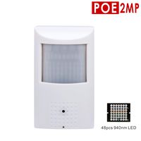 Vonnision 1080P POE IP Security Hidden Camera, ONVIF (Hikvision PoE NVR Compatible), 48pcs 940nm Invisible IR LEDs 10m Night Vision, Wide Angle 3.7mm Pinhole Lens, 2MP Indoor PIR Housing Spy Camera