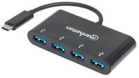 MANHATTAN Super High Speed   USB 3.1 Type-C/USB Type-A 4 Port Hub Bus Power